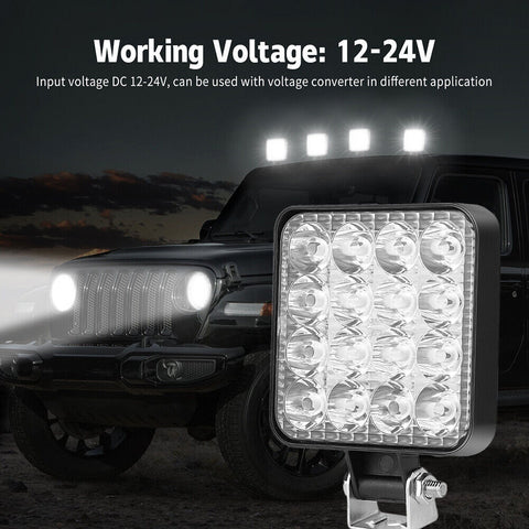 4x 48W Led Arbeitsscheinwerfer Offroad Scheinwerfer 12V 24V Traktor LKW Bagger