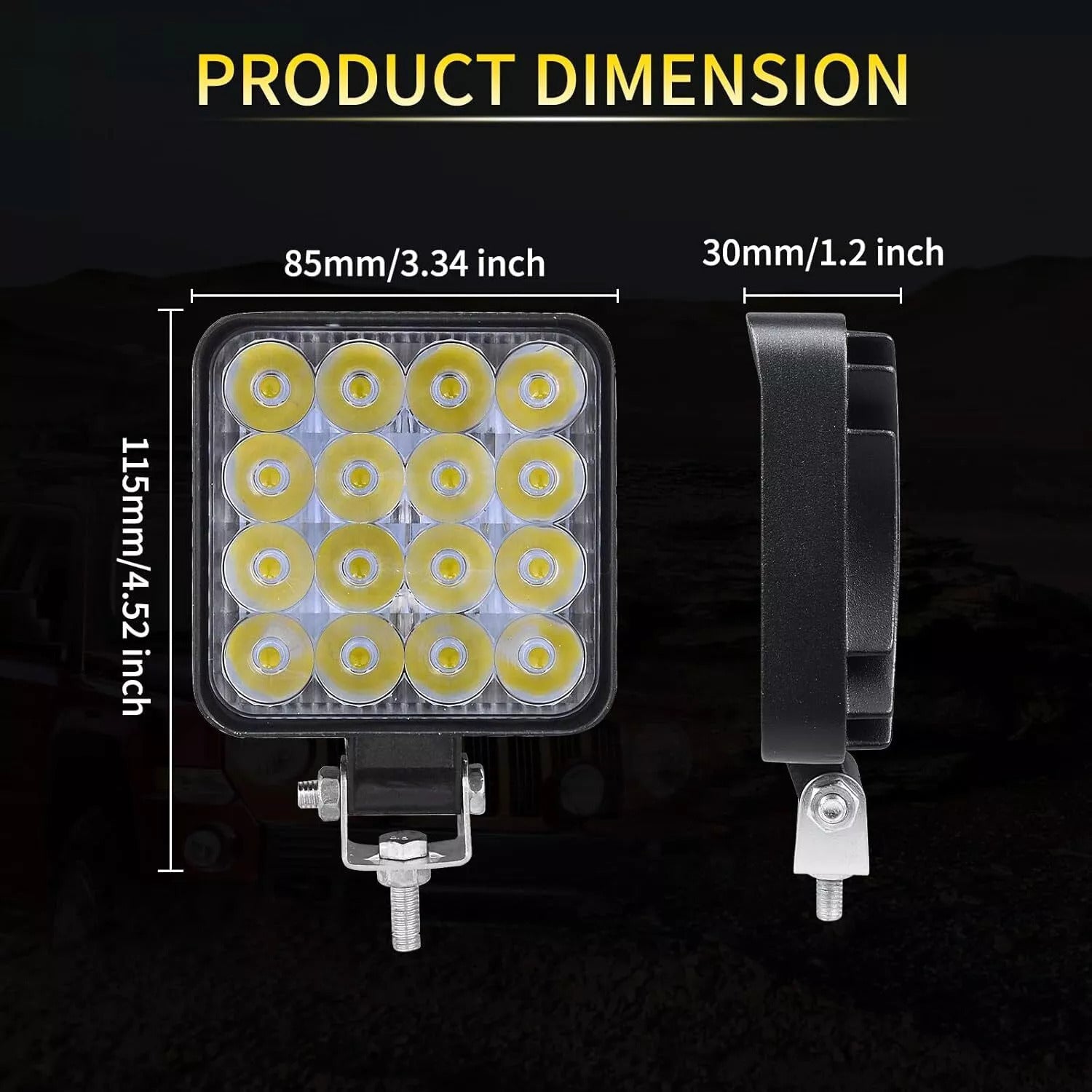 4x 48W Led Arbeitsscheinwerfer Offroad Scheinwerfer 12V 24V Traktor LKW Bagger