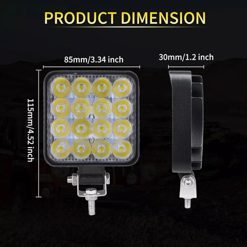 4x 48W Led Arbeitsscheinwerfer Offroad Scheinwerfer 12V 24V Traktor LKW Bagger