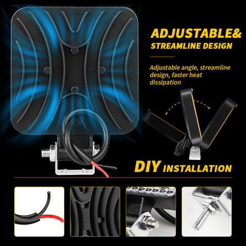 4x 48W Led Arbeitsscheinwerfer Offroad Scheinwerfer 12V 24V Traktor LKW Bagger